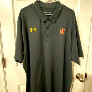 Men’s Under Armour Maryland Football short sleeved polo shirt, dk gray, size 3XL